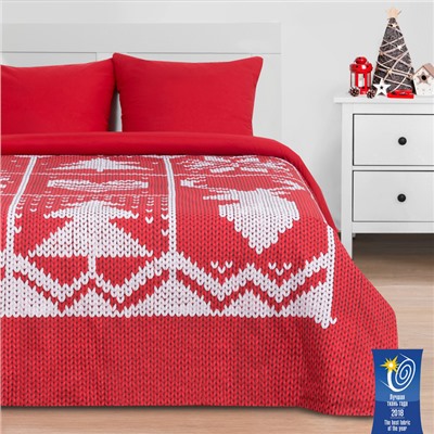 Постельное бельё «Этель» 2 сп Новогодняя вязка 175×215 см, 200×220 см, 70×70 см - 2 шт., поплин