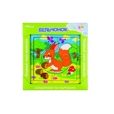Игра из дерева "Бельчонок" (собираем по картинке) (Baby Step)