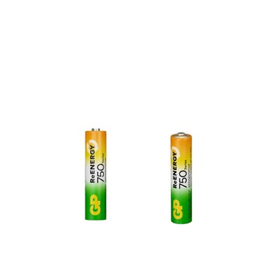 Аккумулятор GP, Ni-Mh, AAA, HR03-2BL, 1.2 В, 750 мАч, блистер, 2 шт.
