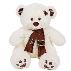 Медведь Тони с шарфом В85, молочный