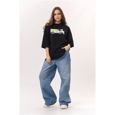 Футболка с принтом черная женская