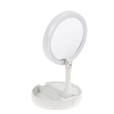 Зеркало Luazon KZ-09, подсветка, настольное, 30 × 16 × 16 см, увеличение х 10, USB, белое