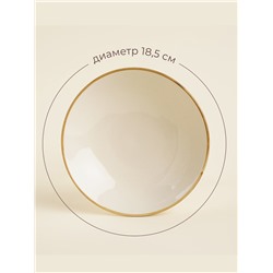 Тарелки глубокие SL Home «Леггеро», 18.5×5 см, набор 2 шт., фарфор, бежевые