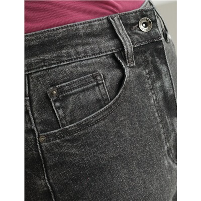 Джинсы трубы прямые с декоративной стиркой из эластичного денима