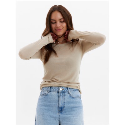 Лонгслив женский KAFTAN: Basic line, бежевый, размер 40-42