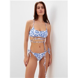 Купальник раздельный с завязками женский MIST, размер L, голубой