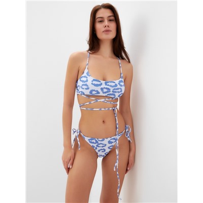 Купальник раздельный с завязками женский MIST, размер L, голубой