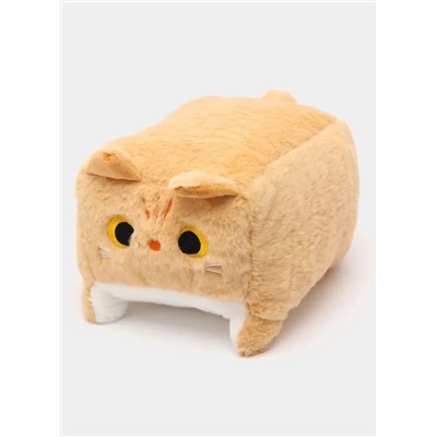Мягкая игрушка кот-кирпичик кото куб глазастый квадратный котик, рыжий 15 см