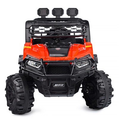 Электромобиль "Багги кросс" с р/у управлением, четырехколесный, двухместный, двойной привод (красный)