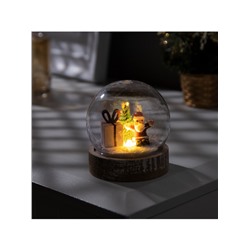 Светодиодная фигура «Шар с Дедом Морозом» 8×8.5×8 см, дерево, пластик, батарейки AG13×3 (в комплекте), свечение тёплое белое