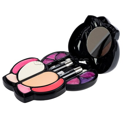 Набор детской декор. косметики Bondibon Eva Moda, BOX 16,5х12,5х4,5 см; тени для век-17шт.(12,48г), блеск для губ-6шт.(4г), румяна-4шт.(5,28г), пудра-1шт.(3,68г), тушь-2шт.(3,2г), аппликатор-3шт., пуховка-1шт., зеркало-1шт.,