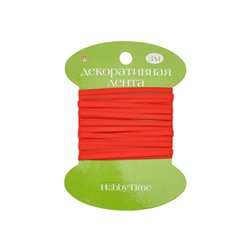 Лента декоративная АТЛАСНАЯ "КРАСНАЯ" 3 м х 3 мм 2-613/05 Альт