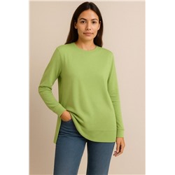 Женская худи с разрезами по бокам 007 (Салатовый)