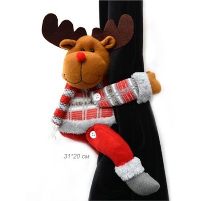 Новогоднее украшение Олень 31*20 см / Е106 /уп 100/ на липучках