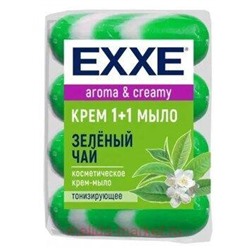 EXXE Крем-мыло туалетное Зелёный чай полосатое зелёное 4 шт 90гр 4722