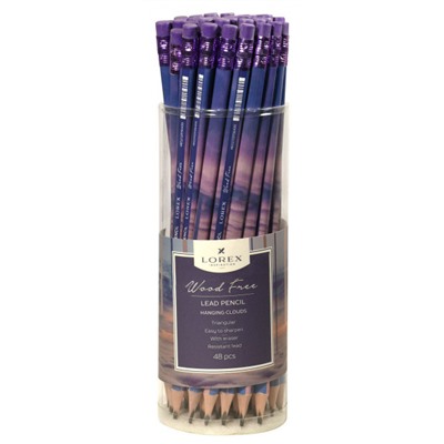 Карандаш пластиковый "Облака" трехгранный с ластиком НВ LXLPWF-HC1 LOREX