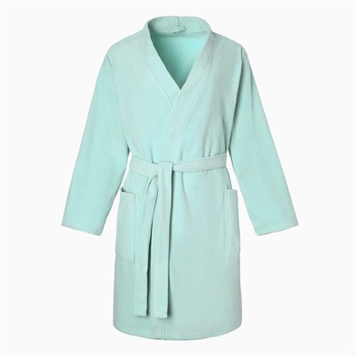 Халат махровый Экономь и Я женский, размер 46-48 цвет нежно-бирюзовый, 100% хлопок, 320 г/м²