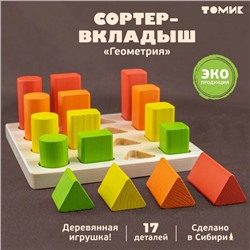 Логический игровой набор «Сортер - вкладыш. Геометрия», 17 деталей
