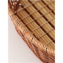 УЦЕНКА Корзина плетёная, 30×25×12/37 см, бамбук, лоза, МИКС