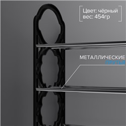 Обувница Доляна, 4 яруса, 42×19×58 см, чёрная