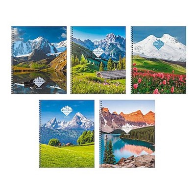 Тетрадь  80л клетка на спирали "Горные вершины" ТС808561 Listoff