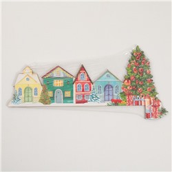 Новогодний декор на раму двери «Домики», 25.5×11.8 см
