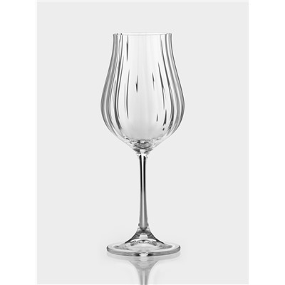 Бокалы для белого вина CRYSTAL BOHEMIA VIREO OPTIC, 400 мл, набор 2 шт., стекло, прозрачные