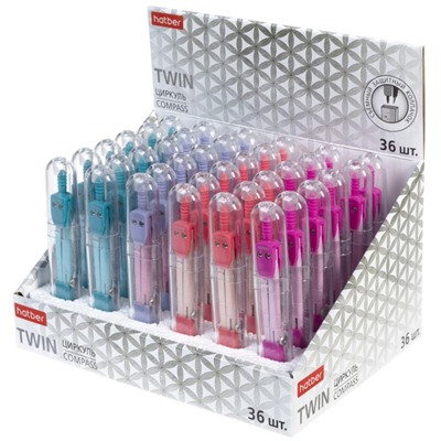 Циркуль металлический в пластиковом футляре "ТВИН" (085303) Хатбер