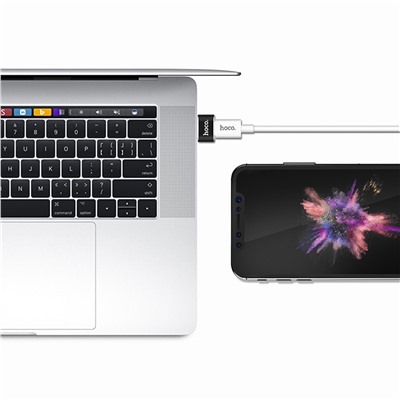 Переходник Type-C (м) - USB (п) Hoco UA6 1,9см (black)