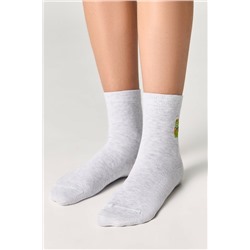 Классические Conte-kids TIP-TOP Однотонные хлопковые носки с вышивкой