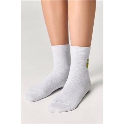 Классические Conte-kids TIP-TOP Однотонные хлопковые носки с вышивкой