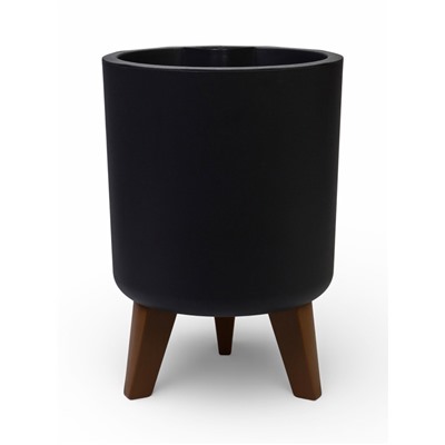 Кашпо для цветов «Флориан», 11 л, d=25 см, h=39.5 см, пластиковое, с автополивом, на ножках, серое