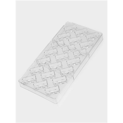 Форма для конфет и шоколада KONFINETTA «Косичка», 27.5×17.5×2.5 см, 21 ячейка 3.7×1.5×1.5 см, прозрачная