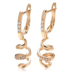 Серьги висячие, покрытие позолота 585 пробы,H0710, арт.314.855