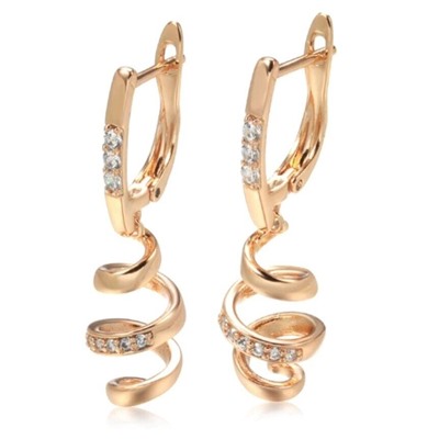 Серьги висячие, покрытие позолота 585 пробы,H0710, арт.314.855