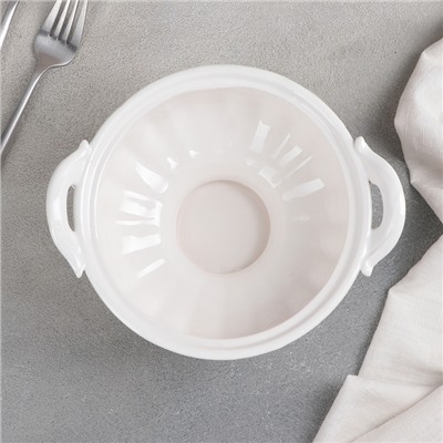 Блюдо с крышкой клош «Винтаж», 19.3×16.5×17 см, керамика, белое