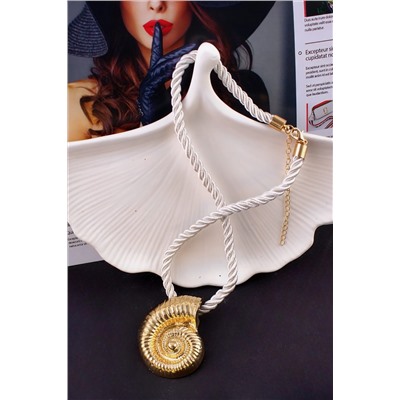 Колье с крупной ракушкой "Морская симфония" на шнурке + Подарок, в подарочном мешочке НАТАЛИ, 1131008