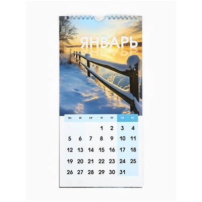 Календарь на ригеле «Природа 2026» 16.5×34 см