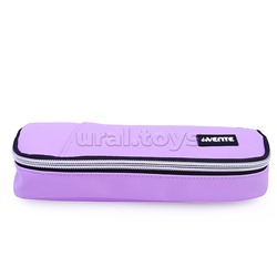 Пенал "Private" 22x6x4 см, овальный для 40 предметов, матовая искусственная кожа до -40C, внешний карман, внутренний карман, с каучуковой аппликацией, сиреневый