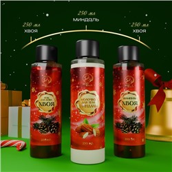 Новогодний подарочный набор косметики «Новогодние огни», с ароматом миндаля и хвои. Красная серия.