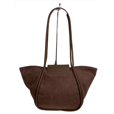 Женская сумка из искусственной замши, цвет шоколад