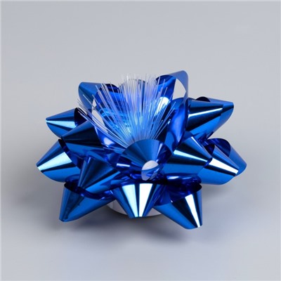 Светодиодная игрушка «Бант-звезда» 10 см, от батареек LR44×3, свечение мульти, синяя