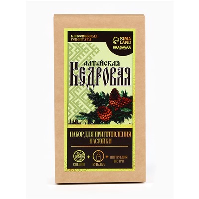 Набор для приготовления настойки «Алтайская кедровая», набор трав и специй, бутылка