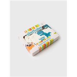 Комплект детский трикотажный для мальчиков: боди, комбинезон, нагрудник, чепчик