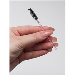 Набор щёточек для бровей и ресниц, 9.5 см, 50 шт., чёрный, красный, прозрачный