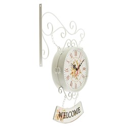 УЦЕНКА Часы настенные интерьерные WELCOME, двусторонние, на подвесе, 47×31 см, d=23 см, от батареек 2хАА