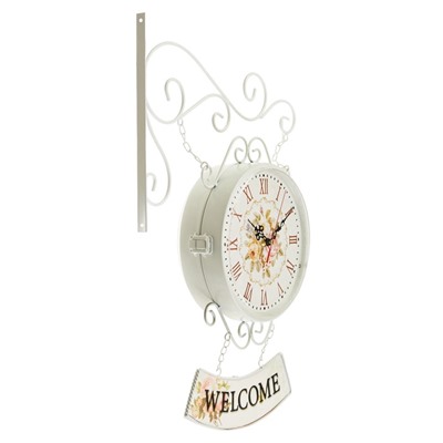 УЦЕНКА Часы настенные интерьерные WELCOME, двусторонние, на подвесе, 47×31 см, d=23 см, от батареек 2хАА