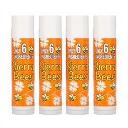 Sierra Bees, Органические бальзамы для губ, мандарин и ромашка, 4 шт. в упаковке, 0,15 унции (4,25 г) каждый