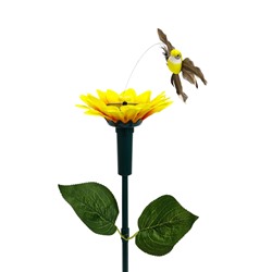 Штекер летающий «Подсолнух с птичкой», на солнечной батарее, МИКС