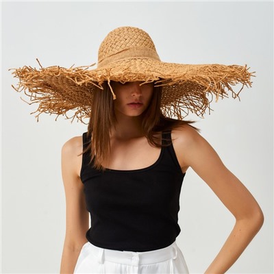 Шляпа женская MINAKU Summer mood, размер 56-58, коричневая